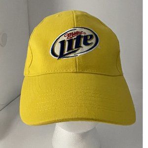 Miller Lite Beer Yellow Strapback Cap Baseball Hat Active Polyester NEW